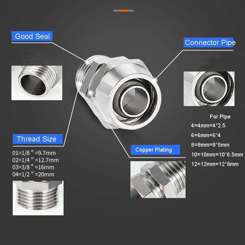 Copper Pneumatic Fittings Air  - Compression Fitting Brass 评论和价格