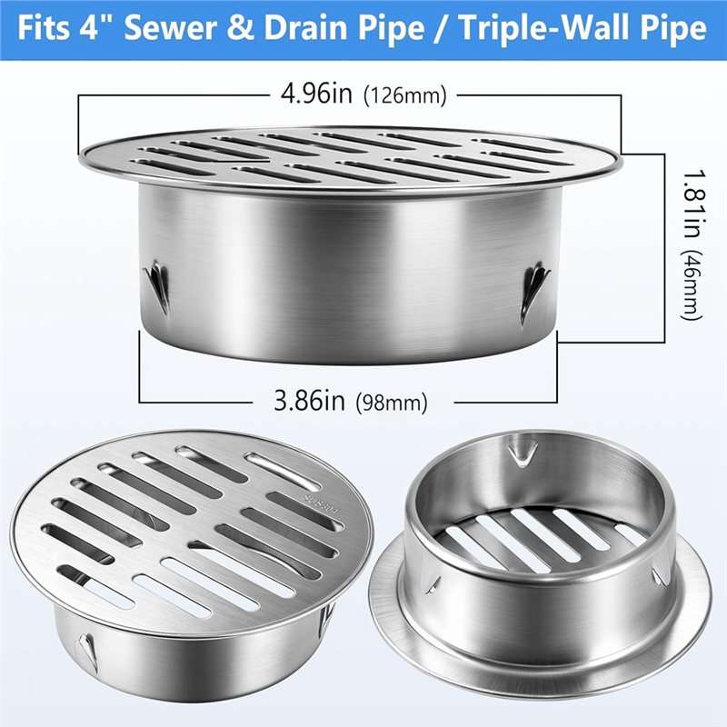 RMWIN-Round 4 Inch 304 Stainle - Drain Pipe Clip 评论和价格