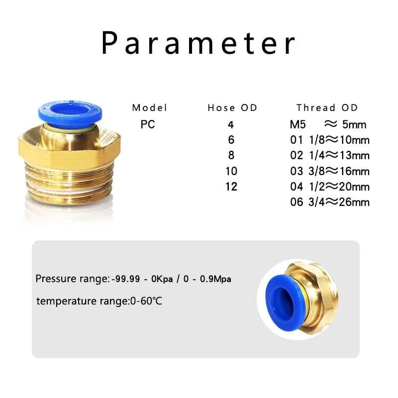 10/50PCS Pneumatic Fitting Air - Compression Fitting Brass 评论和价格